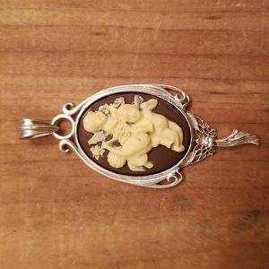 Three Cherubs Cameo Pendant in 925 Sterling Silver